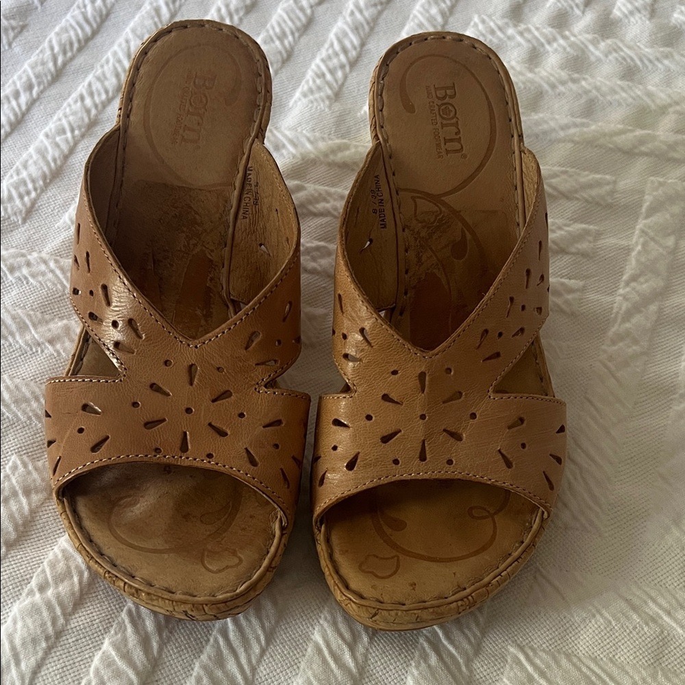 Born Brown Women's Mules with Cutout Design